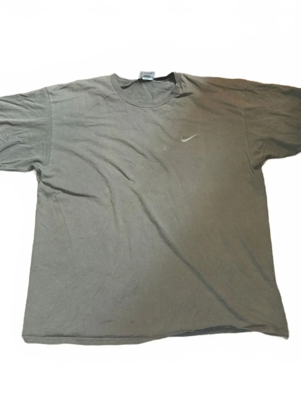 VTG 90s Nike Embroidered Logo Brown Men's XL T-Shirt Made in USA Sun Faded